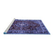 Sideview of Machine Washable Persian Blue Traditional Rug, wshtr2732blu