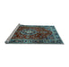 Sideview of Machine Washable Persian Light Blue Traditional Rug, wshtr2732lblu