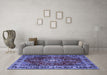 Machine Washable Persian Blue Traditional Rug in a Living Room, wshtr2732blu