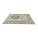 Sideview of Machine Washable Traditional Sage Green Rug, wshtr2733