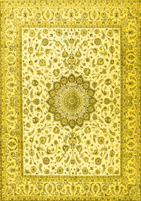 Medallion Yellow Traditional Rug, tr2733yw