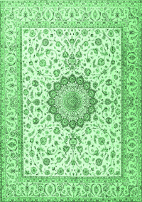 Medallion Emerald Green Traditional Rug, tr2733emgrn