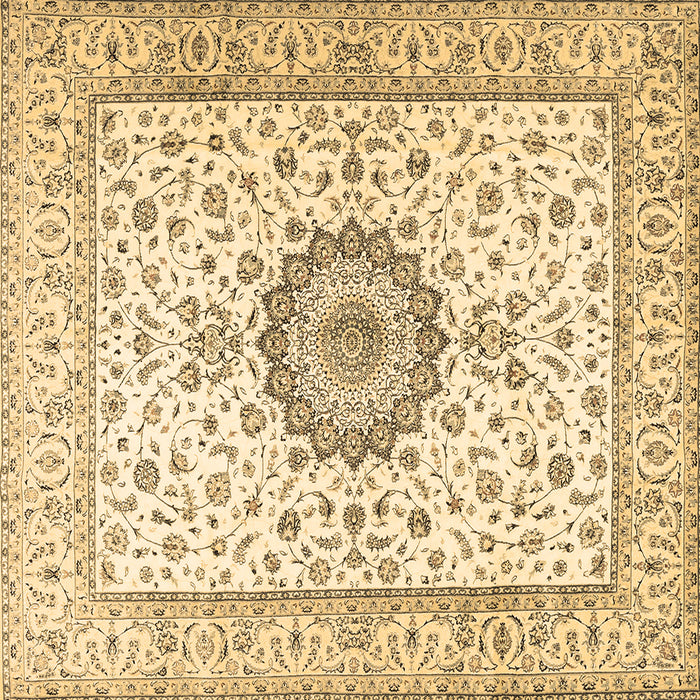 Square Medallion Brown Traditional Rug, tr2733brn