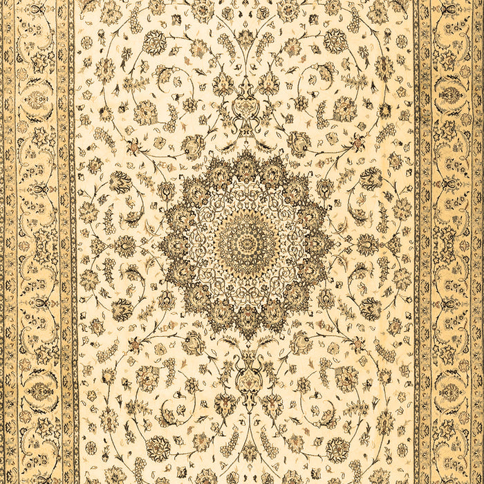 Machine Washable Medallion Brown Traditional Rug, wshtr2733brn