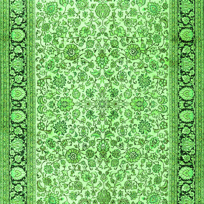 Serging Thickness of Machine Washable Persian Green Traditional Area Rugs, wshtr2734grn