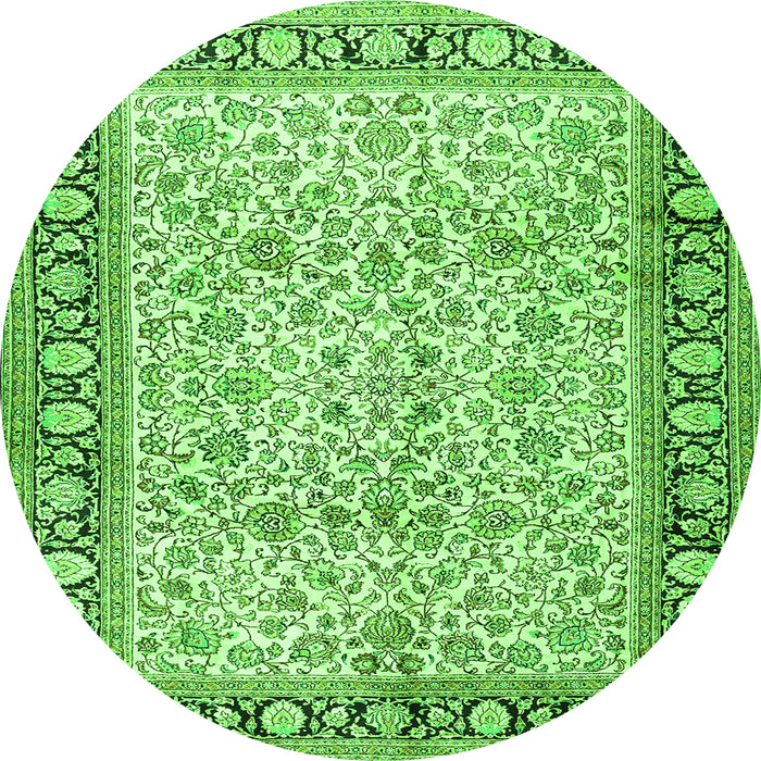 Square Persian Green Traditional Rug, tr2734grn