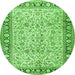 Square Persian Green Traditional Rug, tr2734grn