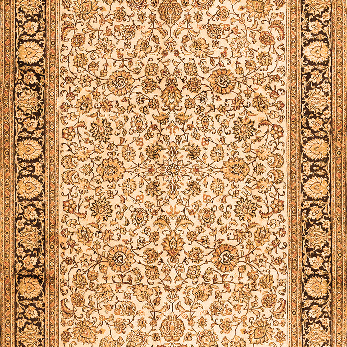 Serging Thickness of Machine Washable Persian Orange Traditional Area Rugs, wshtr2734org