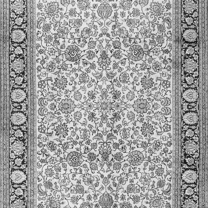 Serging Thickness of Machine Washable Persian Gray Traditional Rug, wshtr2734gry