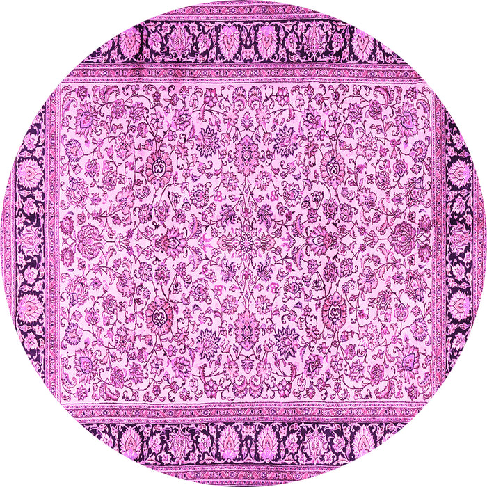 Round Persian Pink Traditional Rug, tr2734pnk