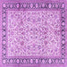 Square Machine Washable Persian Purple Traditional Area Rugs, wshtr2734pur