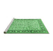 Sideview of Machine Washable Persian Emerald Green Traditional Area Rugs, wshtr2734emgrn