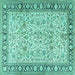Square Persian Turquoise Traditional Rug, tr2734turq