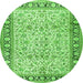 Machine Washable Persian Green Traditional Area Rugs, wshtr2734grn