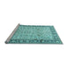 Sideview of Machine Washable Persian Light Blue Traditional Rug, wshtr2734lblu