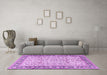 Machine Washable Persian Purple Traditional Area Rugs in a Living Room, wshtr2734pur