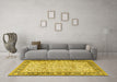 Machine Washable Persian Yellow Traditional Rug in a Living Room, wshtr2734yw