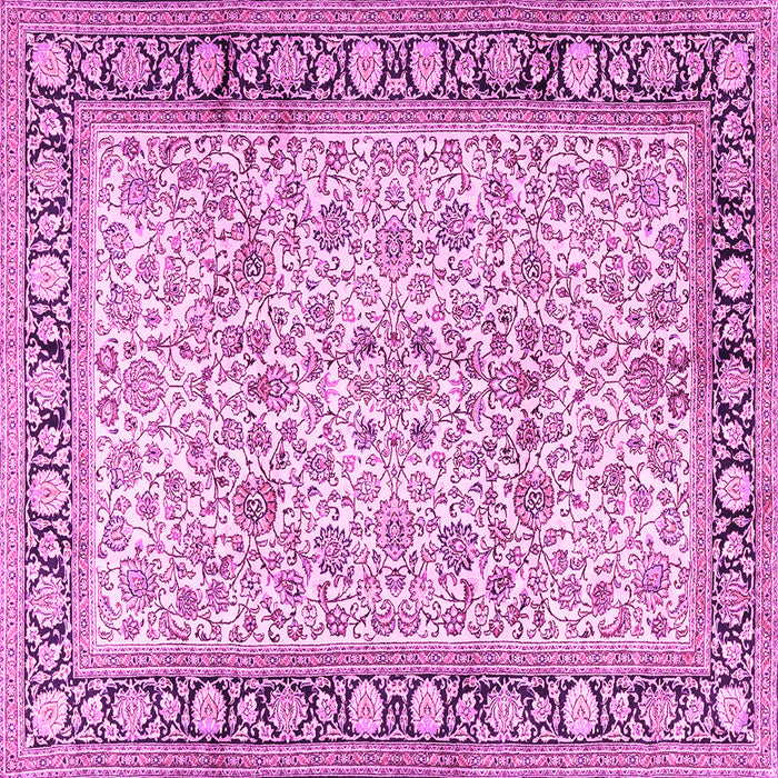 Square Machine Washable Persian Pink Traditional Rug, wshtr2734pnk