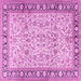 Square Machine Washable Persian Pink Traditional Rug, wshtr2734pnk