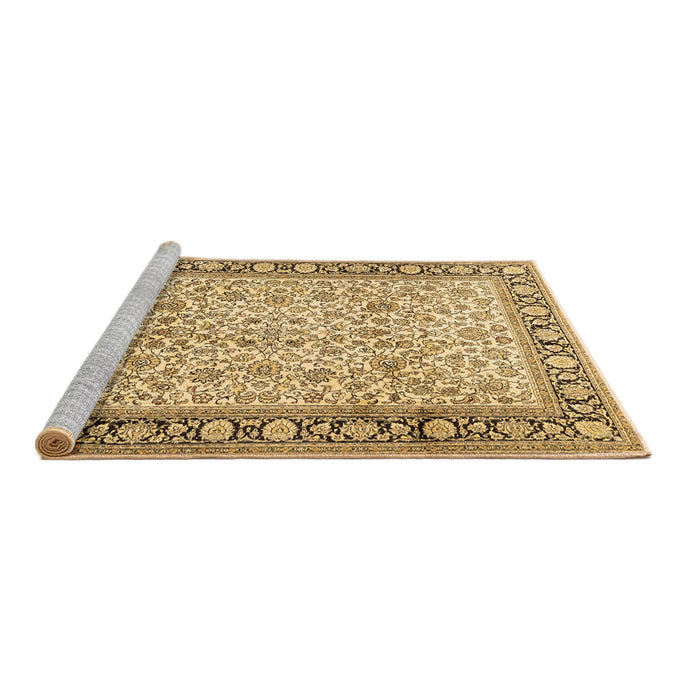 Sideview of Machine Washable Persian Brown Traditional Rug, wshtr2734brn