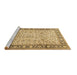 Sideview of Machine Washable Persian Brown Traditional Rug, wshtr2734brn