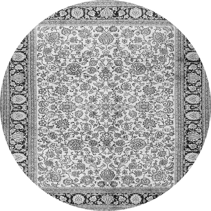 Machine Washable Persian Gray Traditional Rug, wshtr2734gry