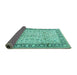 Sideview of Persian Turquoise Traditional Rug, tr2734turq
