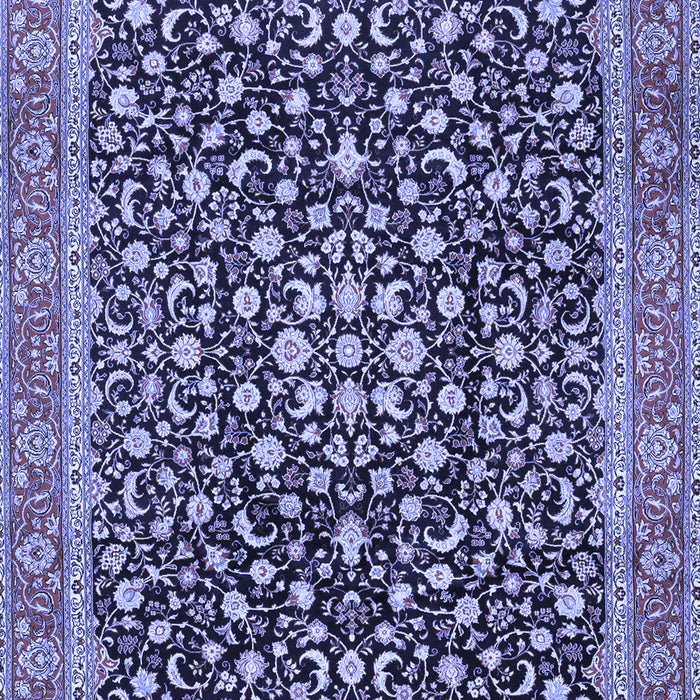 Machine Washable Persian Blue Traditional Rug, wshtr2735blu