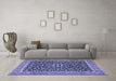 Machine Washable Persian Blue Traditional Rug in a Living Room, wshtr2735blu