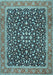 Machine Washable Persian Light Blue Traditional Rug, wshtr2735lblu