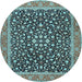 Round Persian Light Blue Traditional Rug, tr2735lblu