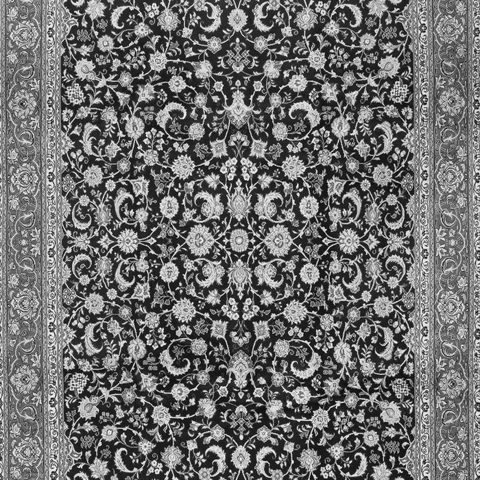 Serging Thickness of Machine Washable Persian Gray Traditional Rug, wshtr2735gry