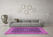 Machine Washable Persian Purple Traditional Area Rugs in a Living Room, wshtr2735pur