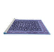 Sideview of Machine Washable Persian Blue Traditional Rug, wshtr2735blu