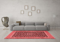 Machine Washable Persian Red Traditional Rug, wshtr2735red