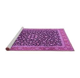 Sideview of Machine Washable Persian Purple Traditional Area Rugs, wshtr2735pur