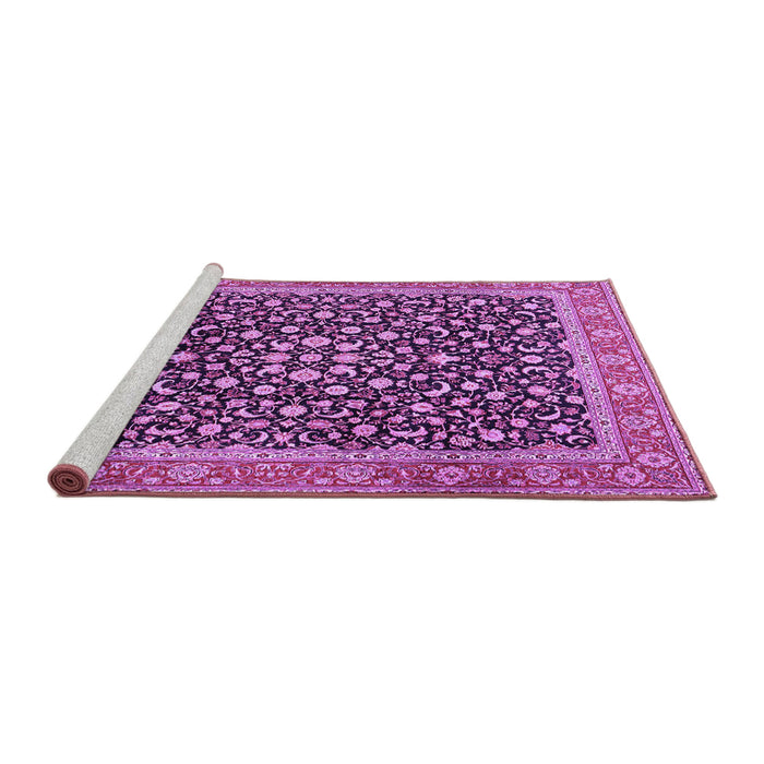 Sideview of Machine Washable Persian Purple Traditional Area Rugs, wshtr2735pur