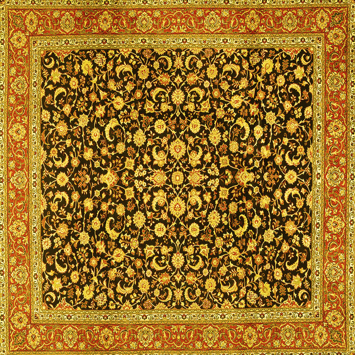 Square Persian Yellow Traditional Rug, tr2735yw