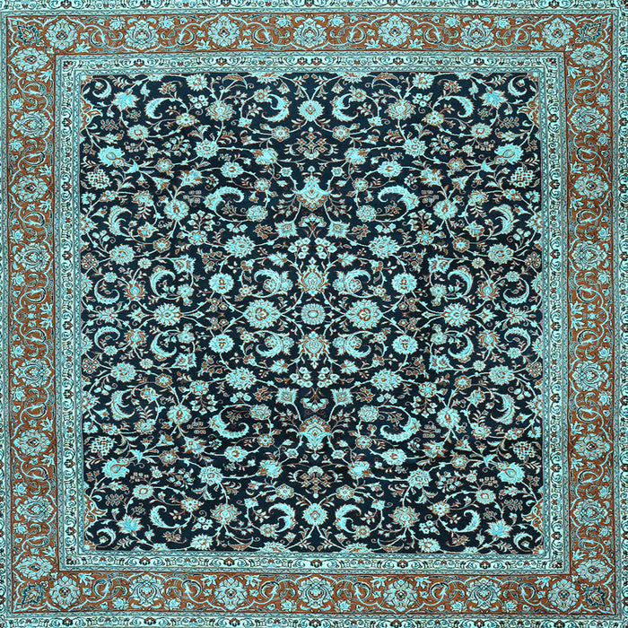Square Machine Washable Persian Light Blue Traditional Rug, wshtr2735lblu