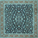 Square Machine Washable Persian Light Blue Traditional Rug, wshtr2735lblu