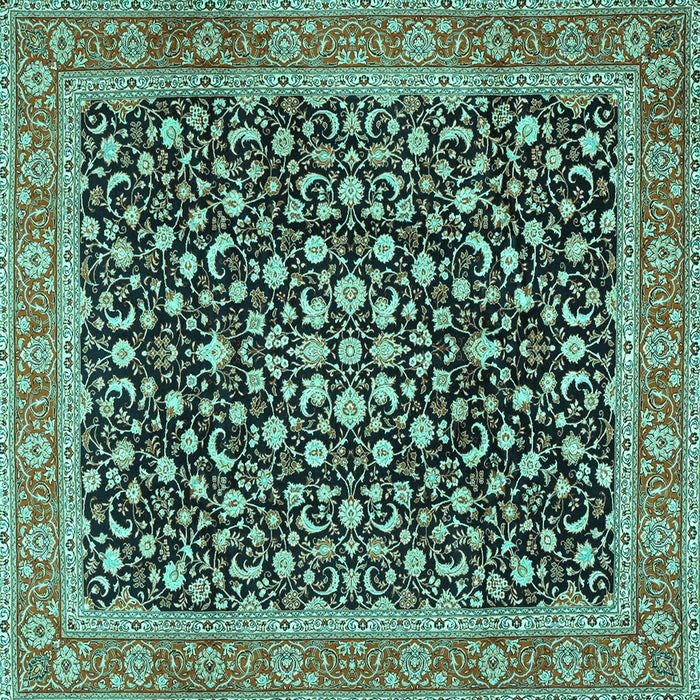 Square Persian Turquoise Traditional Rug, tr2735turq
