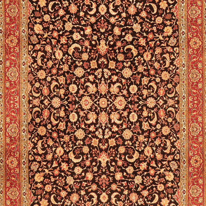 Serging Thickness of Machine Washable Persian Orange Traditional Area Rugs, wshtr2735org