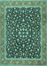 Machine Washable Persian Turquoise Traditional Area Rugs, wshtr2735turq