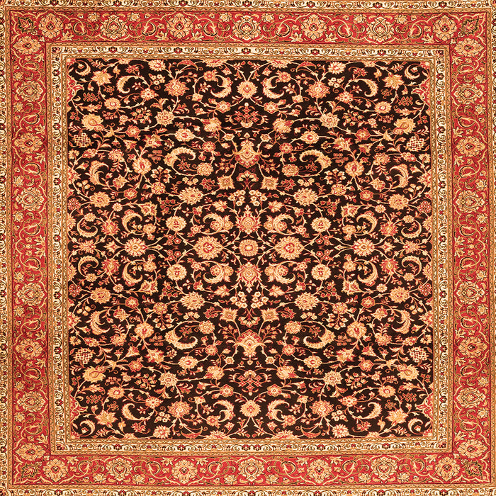 Serging Thickness of Persian Orange Traditional Rug, tr2735org