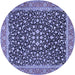 Round Persian Blue Traditional Rug, tr2735blu