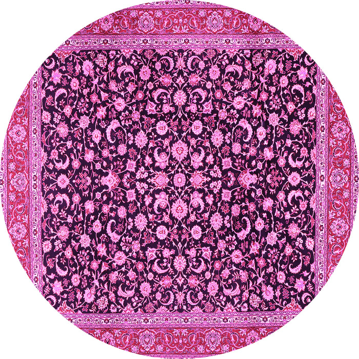 Round Persian Pink Traditional Rug, tr2735pnk