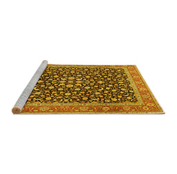 Sideview of Machine Washable Persian Yellow Traditional Rug, wshtr2735yw