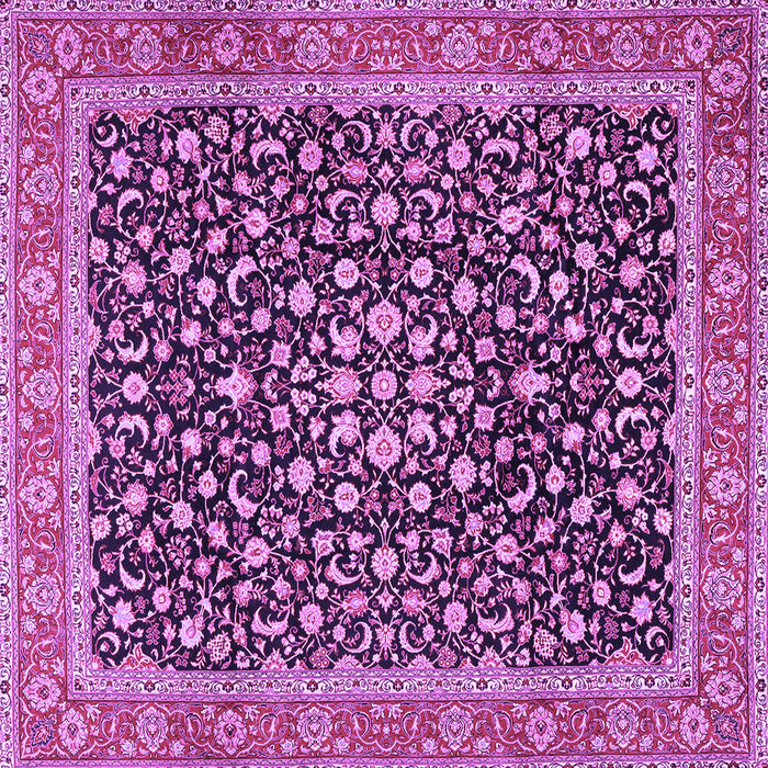 Square Machine Washable Persian Purple Traditional Area Rugs, wshtr2735pur