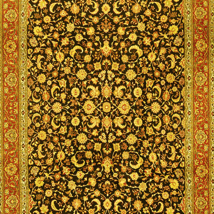 Machine Washable Persian Yellow Traditional Rug, wshtr2735yw
