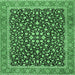 Square Persian Emerald Green Traditional Rug, tr2735emgrn